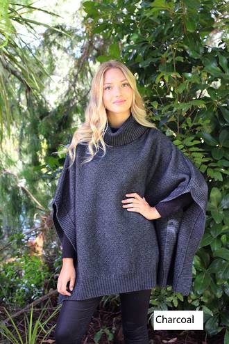 Merino Possum Lush Cowl Neck Poncho